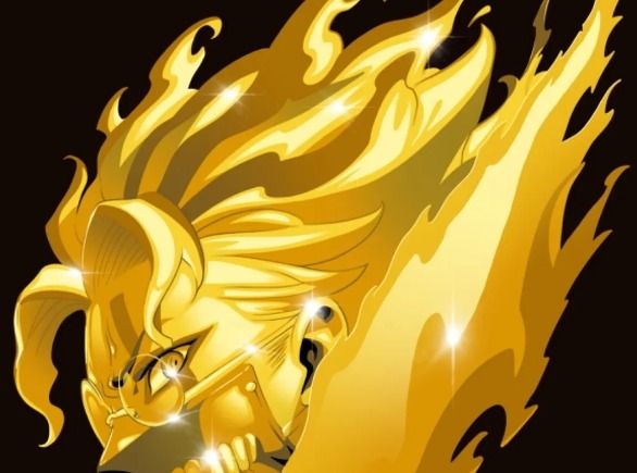 Golden flame tattoo flash design by Jade, Dallas