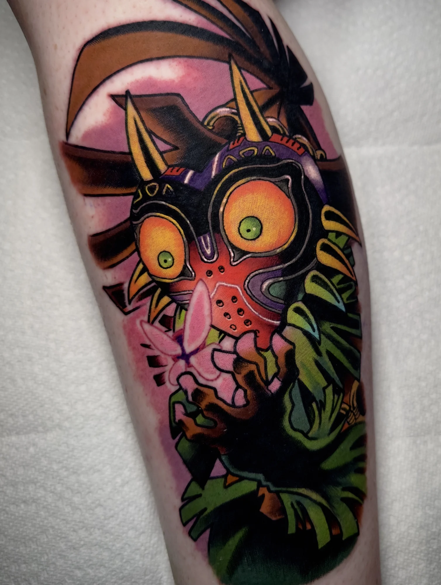 Majoras Mask from Legends of Zelda tattoo